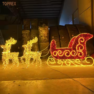 Toprexdecor Moderne Intérieur/Extérieur Décoration de Noël Géant Lumineux Renne Traîneau Guirlande Soie <span class=keywords><strong>Maison</strong></span> Xmas Holiday Factory - Product Image 5