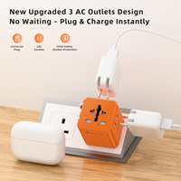 Adaptateur de voyage universel Wontravel 3AC avec prises de haute qualité, fusible 10A, QC3.0, convertisseur de prise EU/US/AU/UK pour ordinateur portable et appareil photo