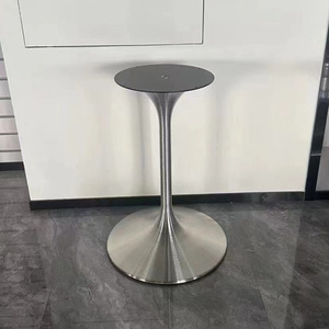 Patas de Mesa Modernas en Forma de Trompeta, de Acero Inoxidable Plateado, para Hoteles, Oficinas y Comedores - Product Image 3