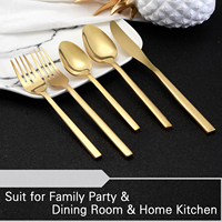 High Quality Custom Bulk Gold Cutlery Stainless Steel Flatware Set for Wedding Restaurant