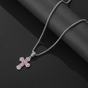 Mode Punk <span class=keywords><strong>Croix</strong></span> Flèche Sautoirs Colliers Vente Chaude Dernier Hip Hop Zircon <span class=keywords><strong>Croix</strong></span> Collier <span class=keywords><strong>pour</strong></span> Hommes - Product Image 3