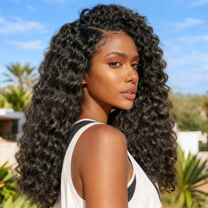 Perruques en cheveux humains ondulés, extensions de cheveux humains 100% Remy, fermeture en dentelle 5X5 13X4 13X6, perruque en cheveux humains bruts, vente en <span class=keywords><strong>gros</strong></span> - Product Image 1