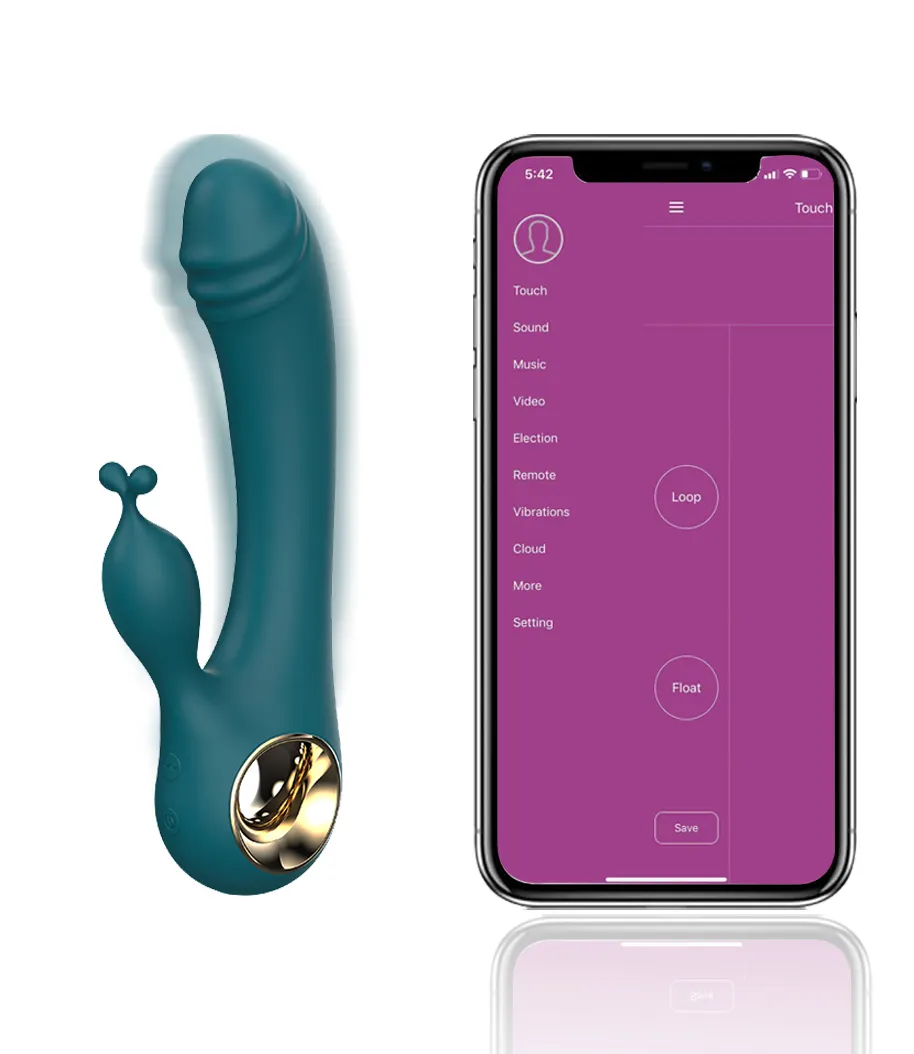 Powerful Rechargeable Silicone Rabbit Vibrator With 2 Motors Vibrador Bluetooth