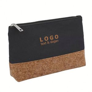 Bolsa de Cosméticos Personalizada 100% Corcho Natural Reciclado, Bolsa de Regalo de Viaje, Bolsa de Maquillaje Reutilizable con Cierre, Clásica y Moderna para Exteriores - Product Image 3