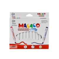 Stylos feutres lavables MACACO Doodles 12 couleurs, marqueurs sûrs et non toxiques pour le dessin et les projets d'artisanat des enfants