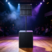 Sistema de Altavoces Line Array Activo de 3 Vías con Control DSP, Red RJ45, Madera Contrachapada de Abedul, 3400W Pico, 136dB SPL, para Escenario