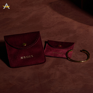 オーララックス カスタムロゴ入り封筒型ボタンネックレスペンダントリングブレスレット収納バッグ ベルベットジュエリー包装ポーチ - Product Image 5