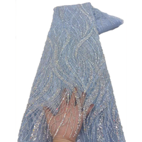 Dentelle française perlée NI.AI avec des paillettes brodées, des perles et des paillettes, tissu en dentelle pour robe de mariée