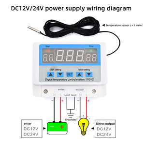 <span class=keywords><strong>Thermostat</strong></span> numérique XH-W3103 12V 300W 24V 600W 220V à écran tactile <span class=keywords><strong>5000W</strong></span> 30A – Contrôleur de température mural haute puissance - Product Image 6