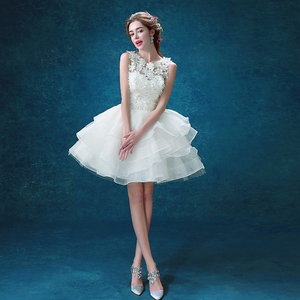 <span class=keywords><strong>Robe</strong></span> de mariée courte pour femmes, <span class=keywords><strong>robe</strong></span> de bal, <span class=keywords><strong>belle</strong></span> <span class=keywords><strong>robe</strong></span> blanche en dentelle - Product Image 3