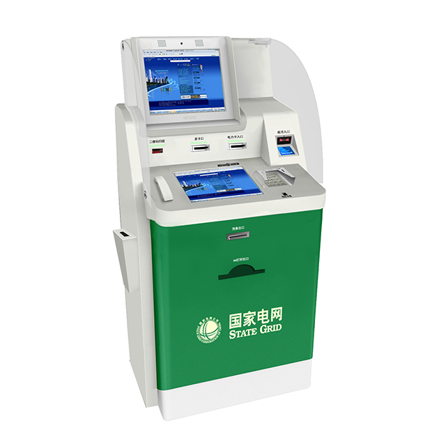 Lobby Kiosk Floor Mount Interactive Self Service Touch Screen Telephone Video Camera Banking VTM