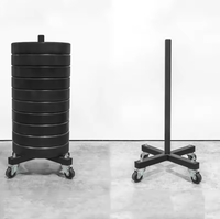En gros, support à chariot compact en métal écologique pour plaques de poids et haltères, pour équipement de fitness et barres de musculation