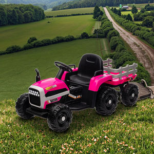 12V 6 ruote con motore elettrico trattore da viaggio giocattolo per e luci in materiale plastico per neonati e bambini - Product Image 4