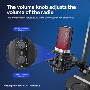 Micrófono de Condensador para Juegos X3R RGB USB con Cable y Soporte, Ligero, Compatible con Computadoras y Teléfonos Inteligentes - Product Image 2