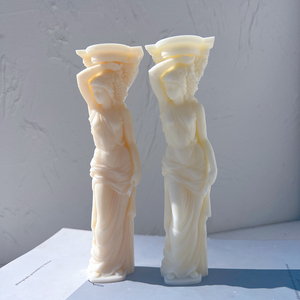 Moule à bougie en silicone pour statue de caryatide, buste de déesse grecque romaine, moules en silicone pour l'art grec, sculpture de femme, outil pour la cire - Product Image 4