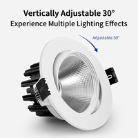 Spot encastré LED COB pour plafond, orientable, avec boîtier en aluminium, pour usage domestique et commercial