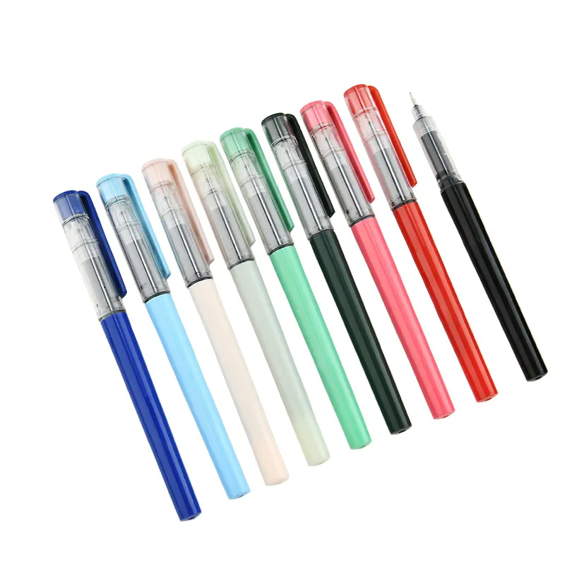 BECOL New Arrival Quick Drying 0.5mm Needle Tip Plastic Roller Ball Pen Direct Liquid Ink Pen Creative Signature Pen for Student