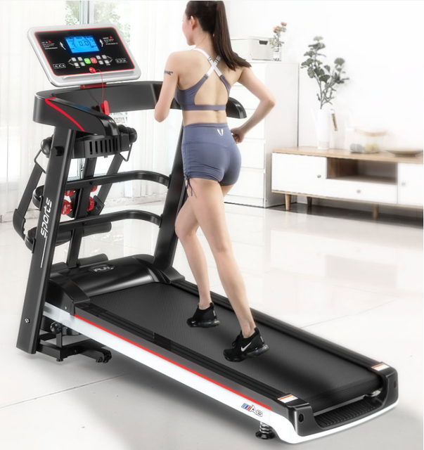 Direct Factory Supply Indoor Home Multi-Functional Fitness Treadmill Silent Electric Folding Design with Blue LCD Screen