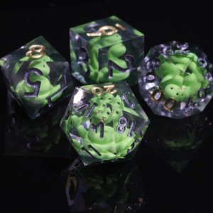 מיני כדור הארץ מותאם אישית הסיטונאי 7pcs d & d קצוות חדים שרף poledom עיצוב dnd - Product Image 4