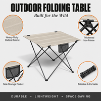 Table pliante Oxford de haute qualité, directement de l'usine, pour barbecue et camping, avec structure métallique durable.