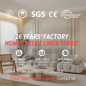 Vải trang trí nội thất giả vải lanh 100% polyester, không xù, in họa tiết, khuyến mãi - Product Image 6