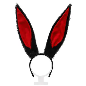 Allogogo 2023 easter decor Party cosplay toy Plush Rabbit Long Ear Hairbands flexible bunny Hair Accessories