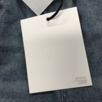 Étiquette de logo ronde de vêtement de luxe de balançoire spéciale de papier respectueux de l'environnement personnalisé