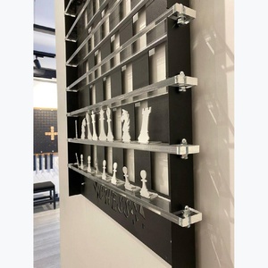 Scacchiera Verticale in Metallo da Parete Decorazione per Ufficio Casa Sala Giochi Scacchiera in Metallo Decorazione Murale - Product Image 5