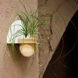Jardinière murale en métal Bergen, acier thermolaqué mat, design moderne et contemporain, pour intérieur et extérieur, support de jardinière à fleurs, étagère - Product Image 1