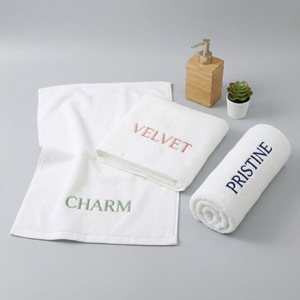 Serviettes personnalisées Ephesos, broderie <span class=keywords><strong>personnalisée</strong></span> de noms/initiales. Ensemble de 2 serviettes de toilette 100% coton pour adultes et enfants. Salle de bain Piscine - Product Image 5