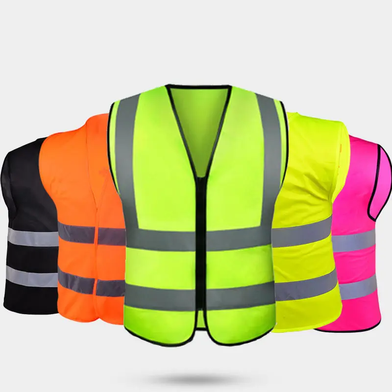 फैक्टरी कस्टम सुरक्षा जैकेट निर्माण उच्च दृश्यता काम परावर्तक कपड़े संकेतन सुरक्षा चिंतनशील सामग्री निहित