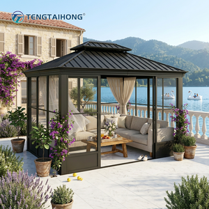 Gazebo para Exteriores Resistente al Viento y a la Intemperie, 12*16 pies, para <span class=keywords><strong>Terraza</strong></span> de Hotel, Patio Trasero, Área de Recreo - Product Image 1