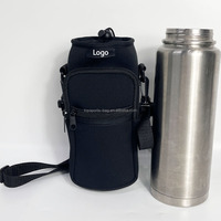 Porte-bouteille d'eau en néoprène Porte-sac 40oz Bouteille d'eau isolée Sling Sleeve Case Cover avec poches à sangle