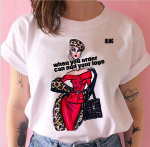<span class=keywords><strong>Camiseta</strong></span> con estampado digital para <span class=keywords><strong>mujer</strong></span>, <span class=keywords><strong>camiseta</strong></span> de marca de alta calidad, OEM - Product Image 3