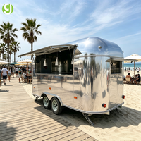 Chariot de nourriture mobile en acier inoxydable Goeasy pour le camping en plein air, chariot de nourriture de rue en acier miroir