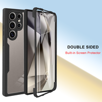 Protection intégrale du corps 360°, coque de téléphone transparente antichoc, couverture intégrale pour Samsung Galaxy S24 Ultra S24 FE S23 S22 S21