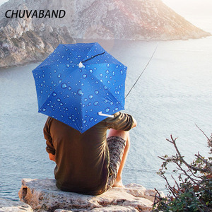 CHUVABAND 16 pulgadas 7k Manual al por mayor promocional plegable <span class=keywords><strong>manos</strong></span> <span class=keywords><strong>libres</strong></span> cabeza sombrero <span class=keywords><strong>paraguas</strong></span> para actividades al aire libre Impresión de logotipo personalizado - Product Image 2