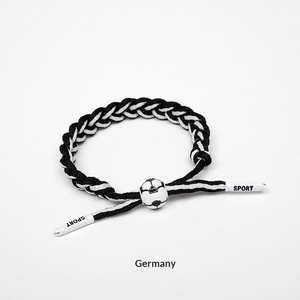Bracelet tissé Football Star 21cm Multi-sports Portugal Brésil France pour la Coupe d'Europe Allemagne Souvenir - Product Image 6