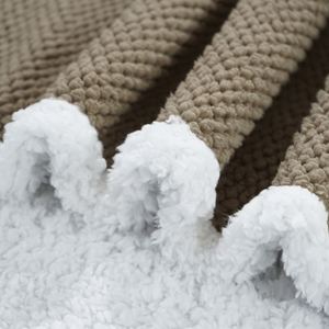 Couverture Sherpa, couverture en flanelle en peluche de luxe pour l'hiver, jeté en polaire réversible doux et confortable pour le lit et le canapé, marron - Product Image 6