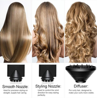 Sèche-cheveux ionique professionnel à haute vitesse 2000W Séchage rapide Faible bruit avec buse concentratrice Diffuseur pour salon de coiffure à domicile