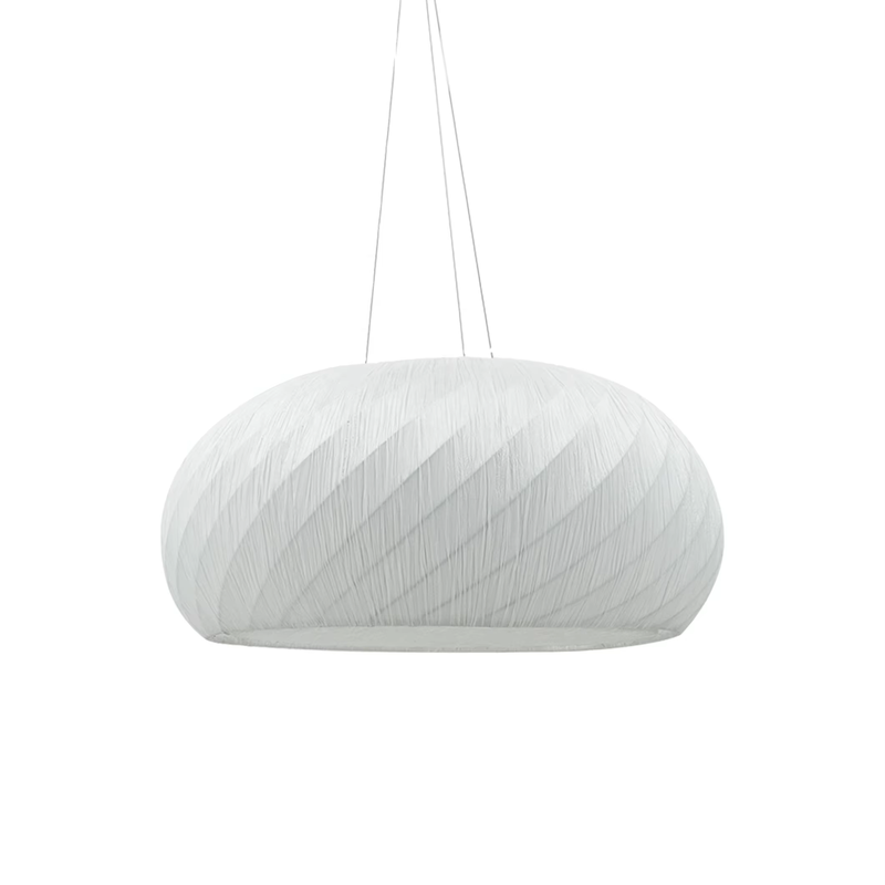Modern Round Wrinkled Fabric Lampshade Chandelier
