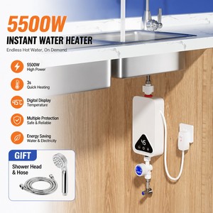 <span class=keywords><strong>Chauffe</strong></span>-<span class=keywords><strong>eau</strong></span> <span class=keywords><strong>électrique</strong></span> instantané sans réservoir 110/220V 5500W mural avec boîtier en plastique pour garage, hôtel et usage domestique - Product Image 2