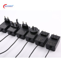 Certifié UL62368 CE psa KC 100 pièces, 12V 2a 24V 1a 1,25 a, bouchons interchangeables, adaptateur d'alimentation AC DC