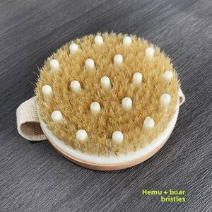 Cepillo corporal redondo, cepillo exfoliante con nódulos <span class=keywords><strong>de</strong></span> masaje, cepillo corporal para piel seca para celulitis y drenaje linfático - Product Image 3