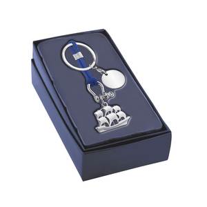 Porte-clés en métal personnalisé avec bateau à voile et pièce de monnaie, en acier inoxydable, impression offset et UV, logo gravé au laser, porte-clés personnalisable - Product Image 2