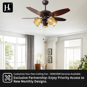 Ventilador de techo de estilo clásico con control remoto reversible para dormitorio y sala de estar, con luz LED, silencioso, de 6 velocidades. - Product Image 5