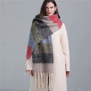 Elegante Bufanda de Lujo a Cuadros de Cachemira 2022, Bufanda de Invierno para Mujer, Chales y Pañuelos de Pashmina - Product Image 6