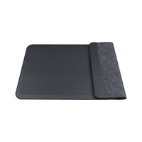 Tapis de souris multifonction pour ordinateur portable en PU avec chargement sans fil à port unique, pochette pour ordinateur portable avec interface USB et design pliable