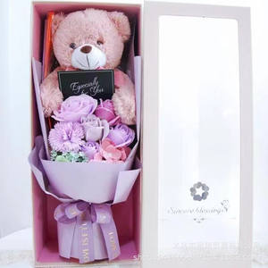 Regali per le Feste 2026, Idee Regalo per San Valentino, Orsacchiotti in <span class=keywords><strong>Peluche</strong></span> Lavabile con Cotone PP, Decorazione con Rose di Sapone per Ragazze, Antistress - Product Image 4