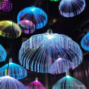 Lustre LED Fibre Optique Méduse RVB Colorée DIY, Lumière d'Ambiance Décorative Multicolore pour Intérieur, IP65 Universel - Product Image 1